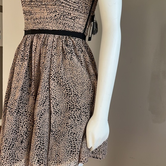GUESS Leopard Print Strapless Black / Brown Mini Dress Size M‎ NWT - Picture 9 of 15